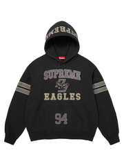 Supreme Eagles rhinestone hoodie burgundy front view