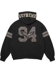 Supreme Eagles rhinestone hoodie burgundy back view