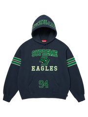 Supreme Eagles rhinestone hoodie black front view