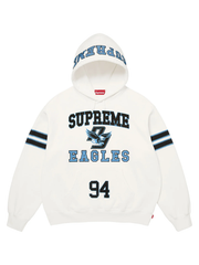 Supreme Eagles rhinestone hoodie white front view
