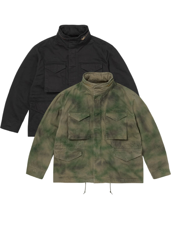 Supreme A Presse field jacket camo and black front view