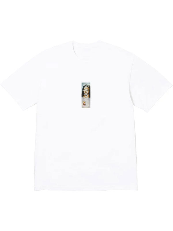 Supreme Prayer Card Box Logo Tee white T-shirt with centered prayer card graphic