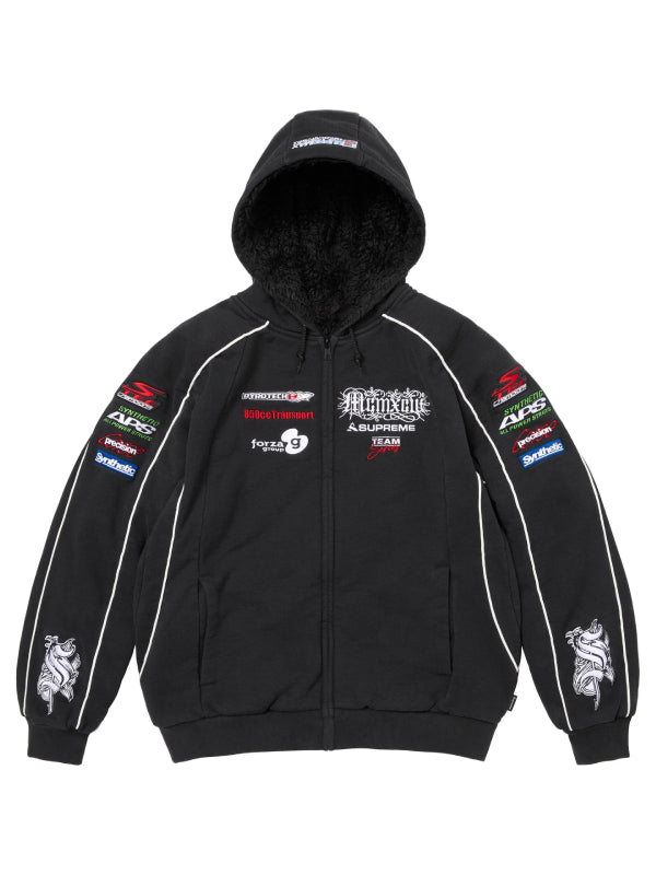 Supreme Team Series black racing hoodie front