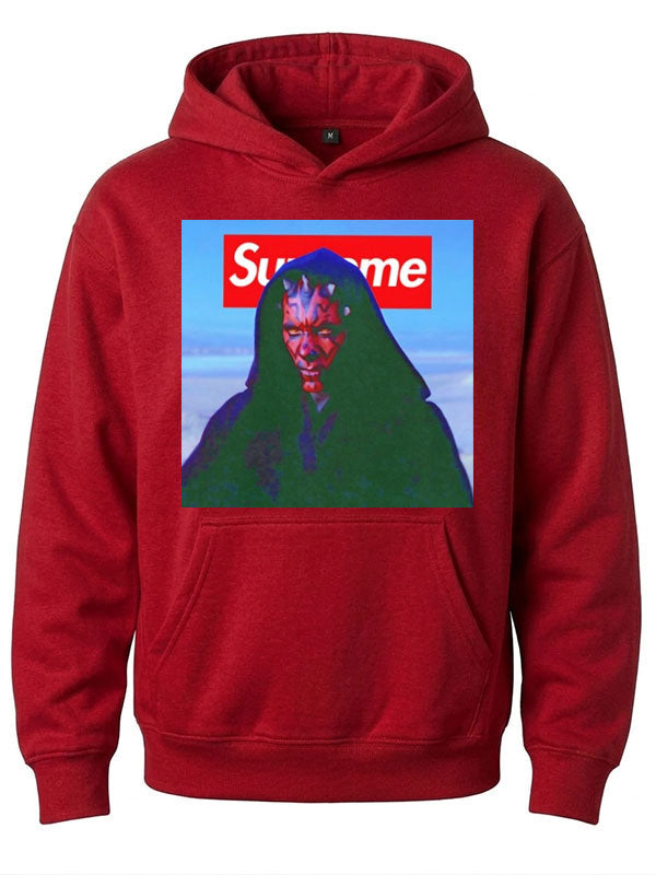 Supreme Darth Maul red hoodie front view