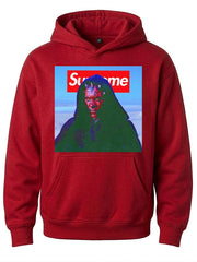 Supreme Darth Maul red hoodie front view