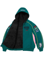 Supreme sherpa hoodie green interior lining
