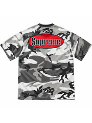 Supreme cracked logo camo tee snow camo back view