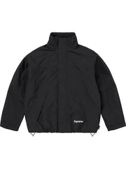 Black Supreme x GORE-TEX down jacket front view with high collar and front pockets