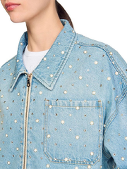 Kaya Scodelario cropped denim set