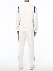 Contrast sleeve fleece jacket