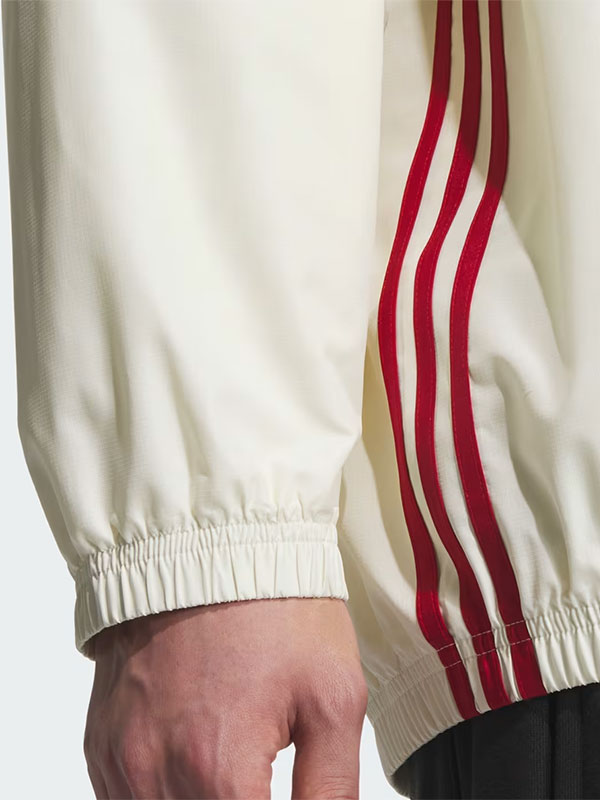 TEAM pullover sleeve cuff close up red stripe detail