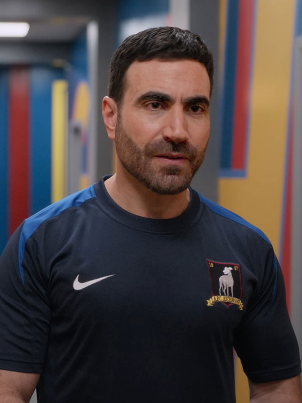 Brett Goldstein Roy Kent AFC Richmond navy t-shirt front view close up