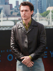 Tom Holland The Odyssey 2026 Brown Leather Jacket