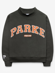 Parke Texas Longhorns grey mock neck sweatshirt front flat lay