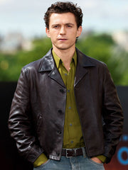 Tom Holland The Odyssey 2026 Brown Leather Jacket