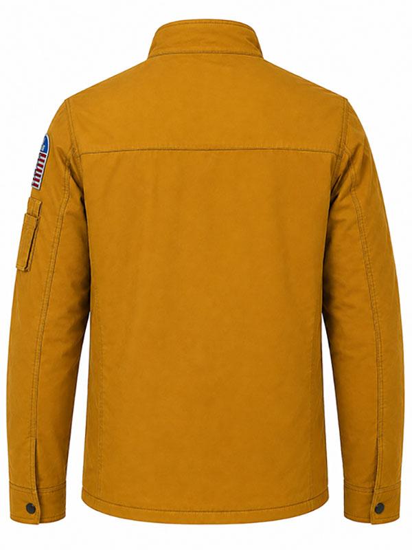 Ryan Reynolds Mayday yellow Flight jacket back view product shot