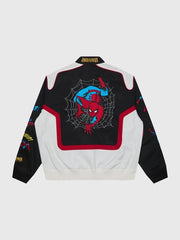 Undefeated Spider-Man varsity jacket back embroidered graphic display