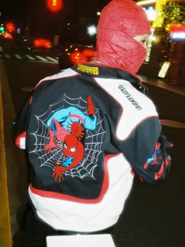 Undefeated Spider-Man jacket back embroidered graphic street scene