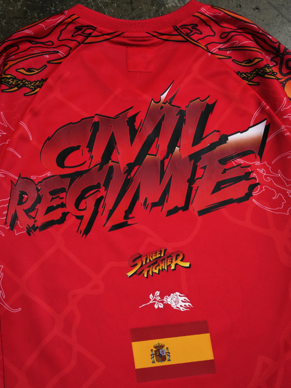 Street Fighter Civil Regime jersey back logo close up detail