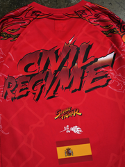 Street Fighter Civil Regime jersey back logo close up detail