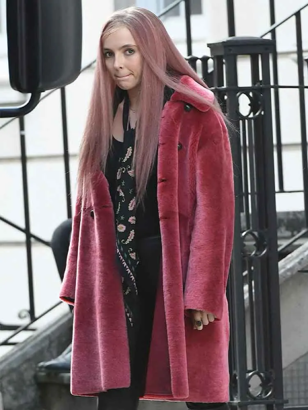 Plush Villanelle rose pink fur overcoat