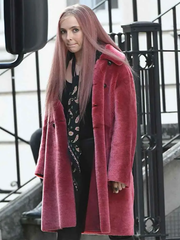 Plush Villanelle rose pink fur overcoat