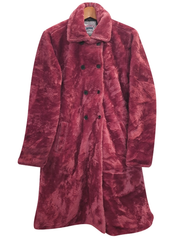 Raspberry Villanelle button fur coat