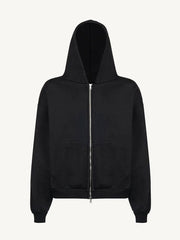 Ultra heavy fleece zip hoodie front view flat lay detail