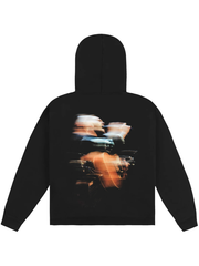 Black With Heaven On Top Tour hoodie featuring a large blurred concert performance graphic on the back.