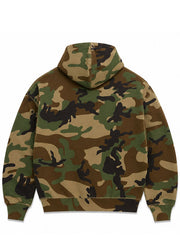 Alcatraz woodland camo zip hoodie back view hood detail