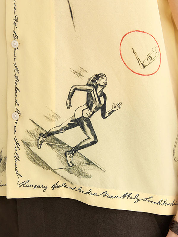 Adults Season 2 Olympic print shirt runner illustration detail