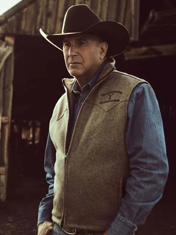 Kevin Costner Yellowstone S03 Brown Vest