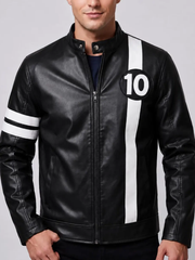 Black Moto Jacket Ben Tennyson Ben 10 Number Patch